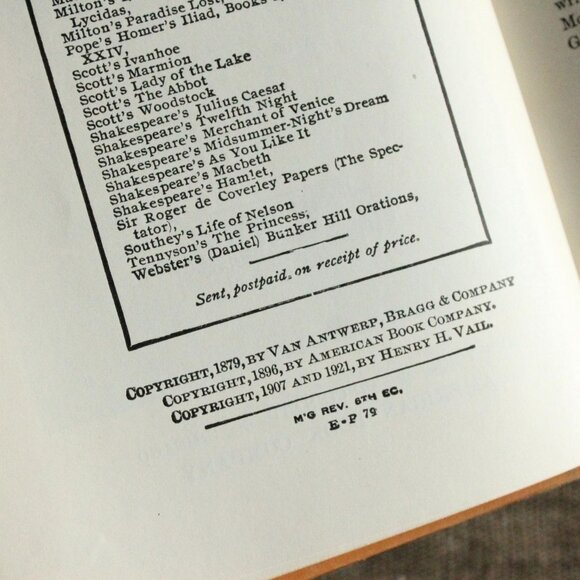 Vintage 1920s Book, "McGuffey's Sixth Eclectic Reader", Revised Edition American - Picture 9 of 14